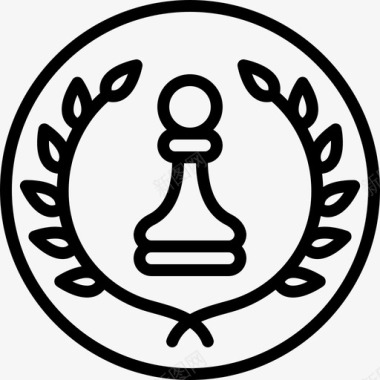 国际象棋奖跳棋游戏图标图标