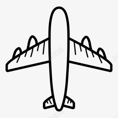 手绘飞机飞机机场图标图标