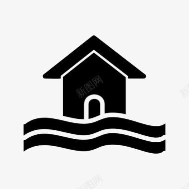 洪水符号灾害警告图标图标
