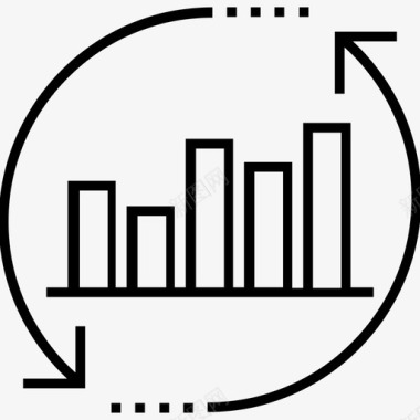 分析箭头条形图图标图标