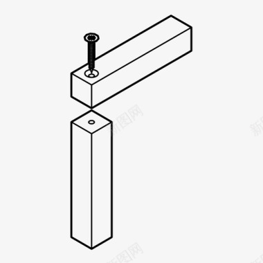 铁丝网接头螺旋接头搭接木工连接图标图标
