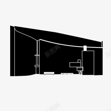 法国PPT朗尚教堂建筑科尔布西耶图标图标