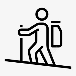 徒步远足徒步旅行探险露营图标高清图片