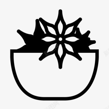 调味碗茴香烹饪图标图标