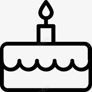 生日蛋糕矢量生日蛋糕蜡烛庆祝图标图标