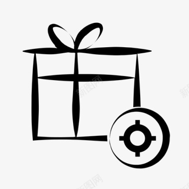 礼物包装飘带礼物位置生日礼物礼品盒图标图标