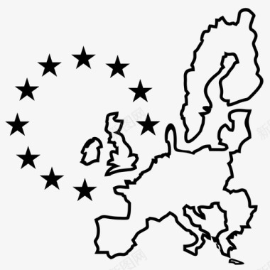 欧盟国家地图图标图标