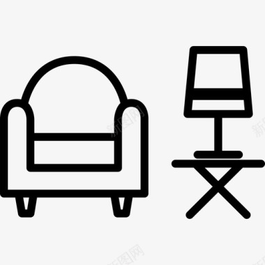 室内沙发灯沙发家具图标图标