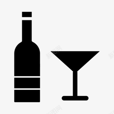 酒瓶鸡尾酒酒酒吧图标图标