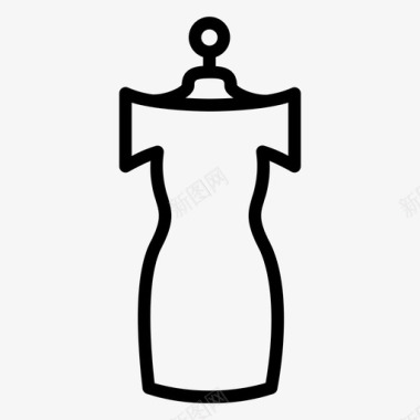 女性服装服装制作曲线连衣裙图标图标