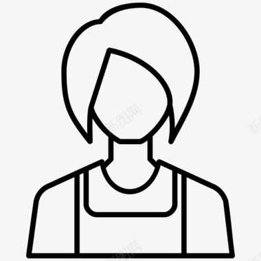 女服务员化身厨师图标图标