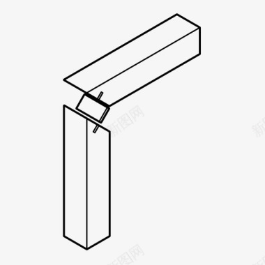 斜模块素材花键接头斜接木工连接图标图标