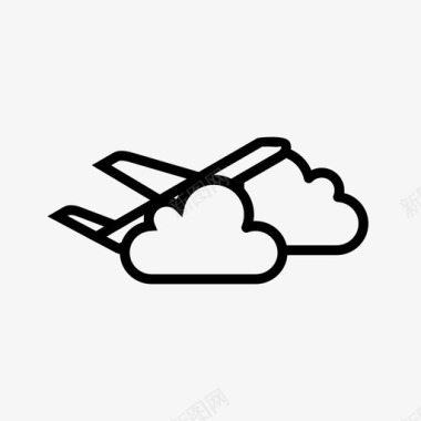 飞机云飞机旅行图标图标