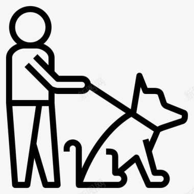 导盲犬盲人残疾人图标图标