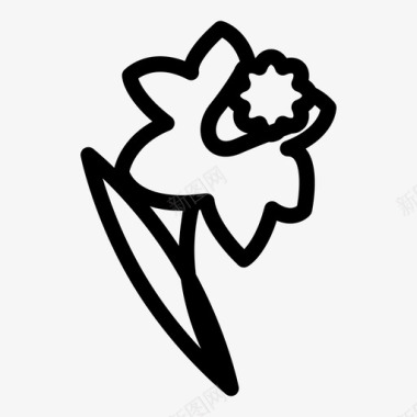 水仙花复活节花图标图标