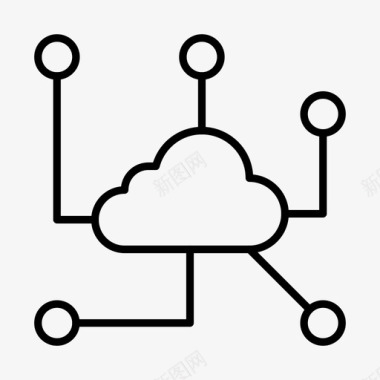 标题云云计算连接图标图标