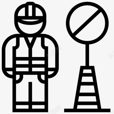 道路建筑工人职业人图标图标