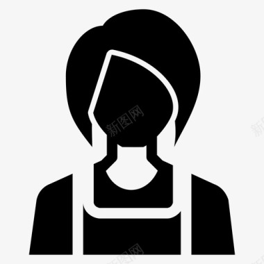 女服务员化身厨师图标图标
