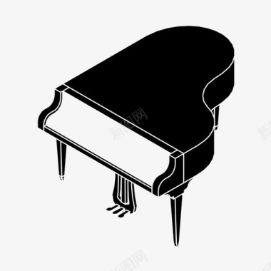 乐器标识钢琴音乐会乐器图标图标