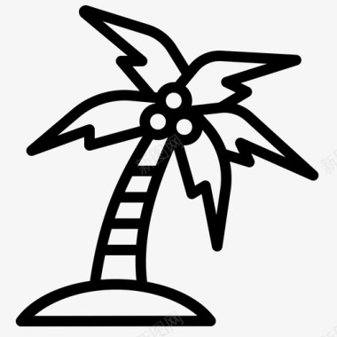 椰子树假日岛屿图标图标