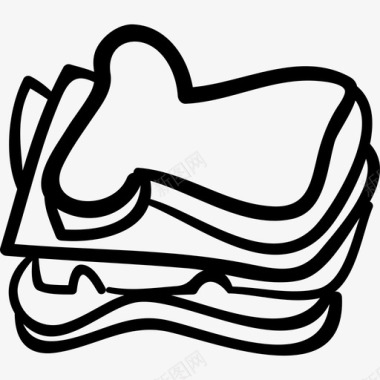 套头厚厚三明治食物手工烹饪图标图标