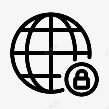 安全互联网锁访问保护图标图标