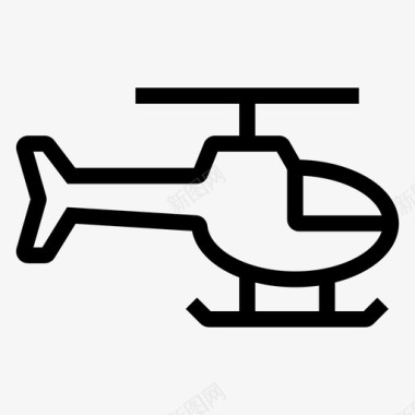 线稿直升机飞机航班图标图标