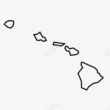 夏威夷美国地图图标图标