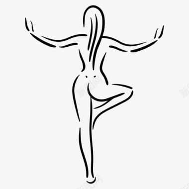 瑜伽姿势瑜伽练习图标图标