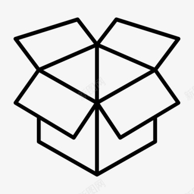 立方体盒子纸箱打开的图标图标