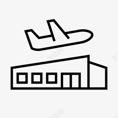 机场飞机大楼图标图标