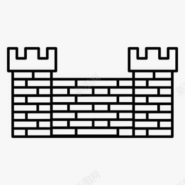 城堡堡垒城墙图标图标