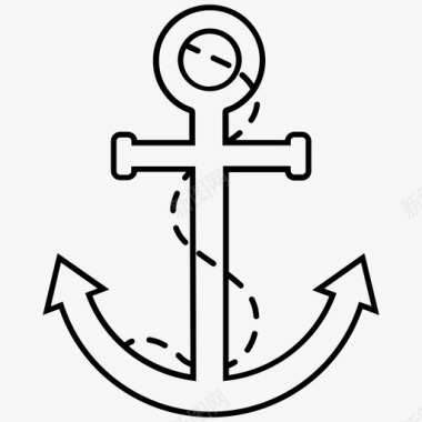 锚船航海图标图标