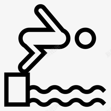 游泳跳水游泳池图标图标