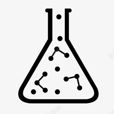 分子锥形烧瓶电池化学品图标图标