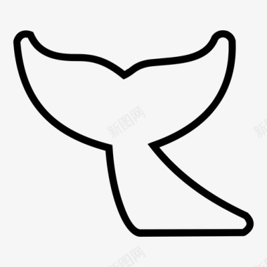 鲸鱼动物尾巴图标图标
