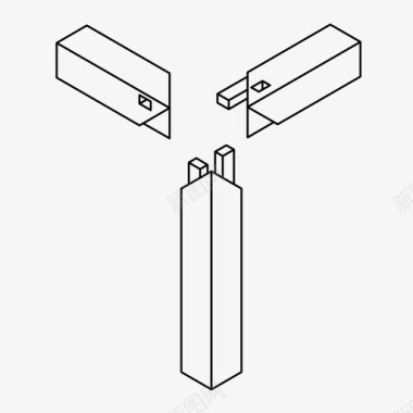制品拧紧三斜接木工连接图标图标