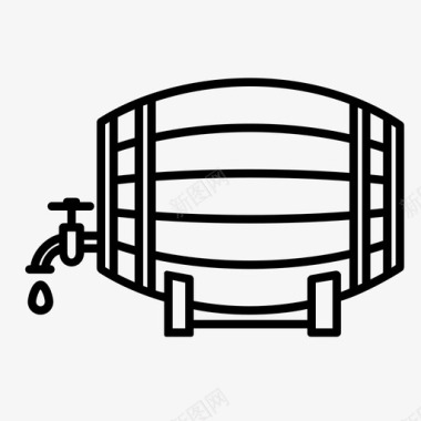 木桶酒桶啤酒桶威士忌桶图标图标