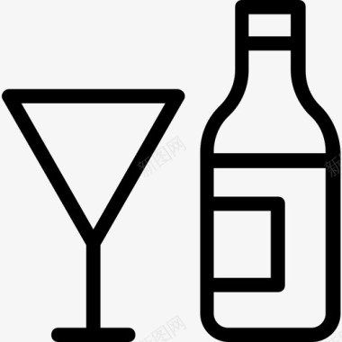鸡尾酒酒瓶干杯图标图标