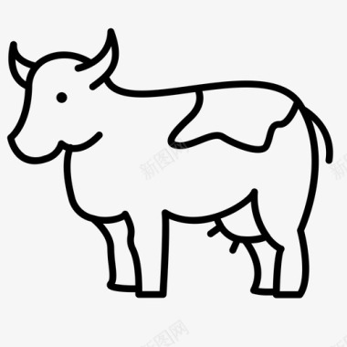 跳水牛肉牛动物牛肉图标图标
