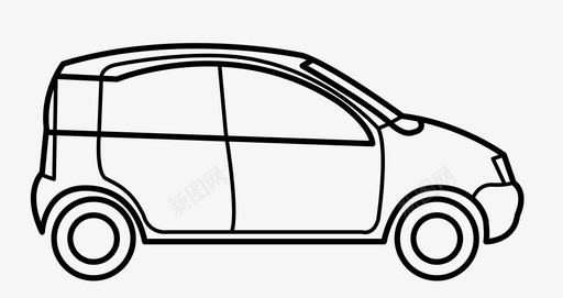 菲亚特熊猫电动车汽车表情图标图标