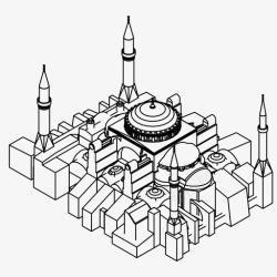 拜占庭圣索菲亚教堂拜占庭式建筑伊斯坦布尔图标高清图片