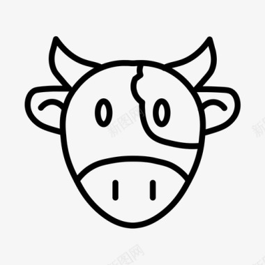 畜牧业奶牛图标图标