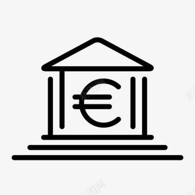 欧元银行银行账户银行大楼图标图标