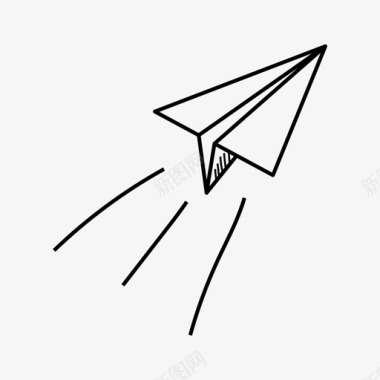 手绘纸飞机游戏信息图标图标