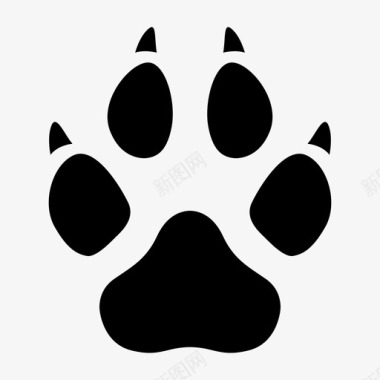 哈士奇狗爪印动物狗图标图标