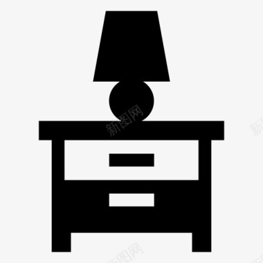 床头柜家具台灯图标图标