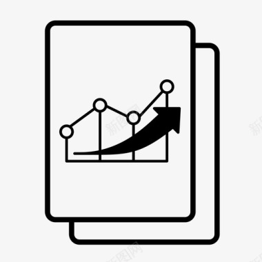 收集信息折线图业务演示图标图标