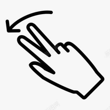 刷左两个手指刷左手势图标图标