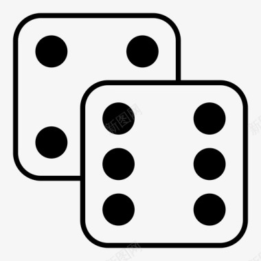 掷骰子棋盘游戏赌场图标图标